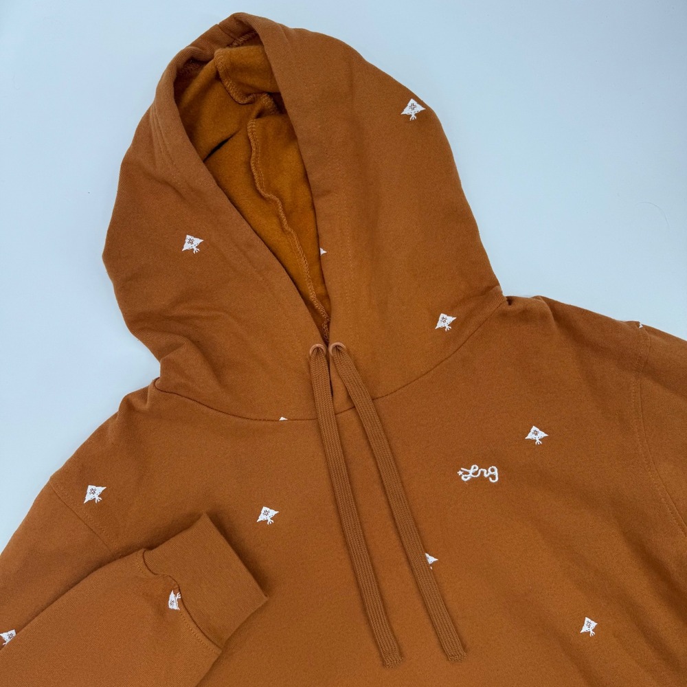 LRG Lifted Research Group Mens Hoodie Sweatshirt Embroidered Logo Camel‎ Small